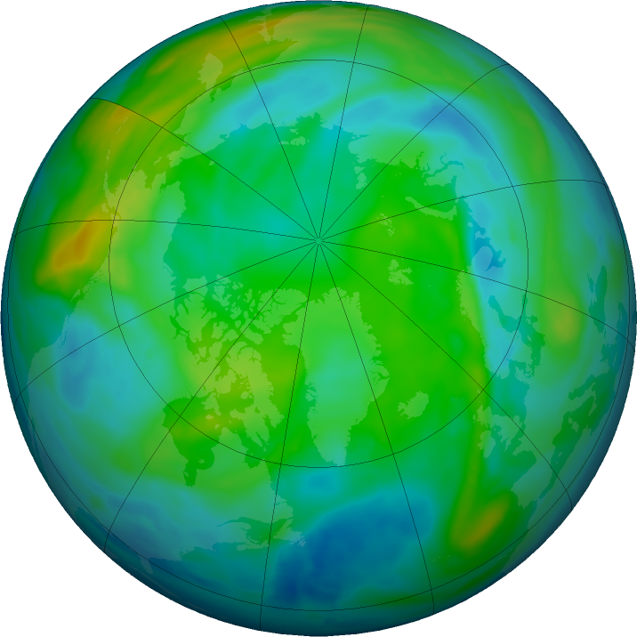 Arctic ozone map for 29 November 2020